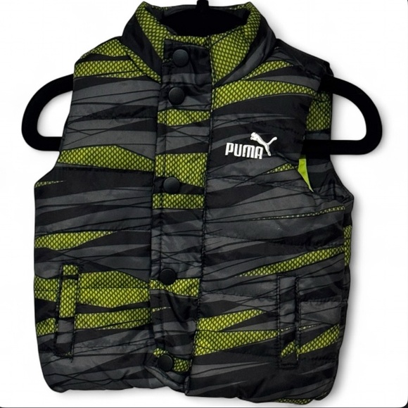 Puma Black and Lime Patterned Vest. Boys 3-6 months - Picture 1 of 4